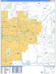 East Lansing Wall Map Basic Style 2026